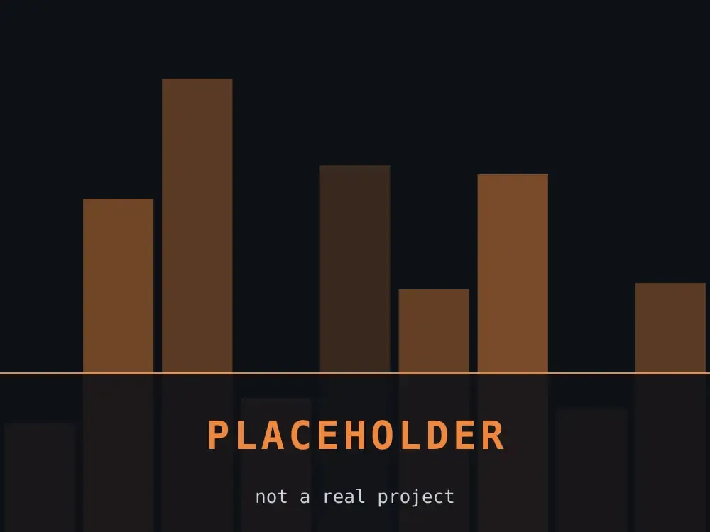Placeholder artwork: an amber geometric pattern on near-black, labelled Placeholder Game 01.