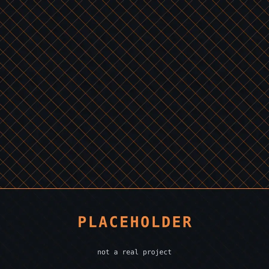 Placeholder artwork: an amber geometric pattern on near-black, labelled Placeholder Open Source 01.